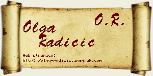 Olga Radičić vizit kartica